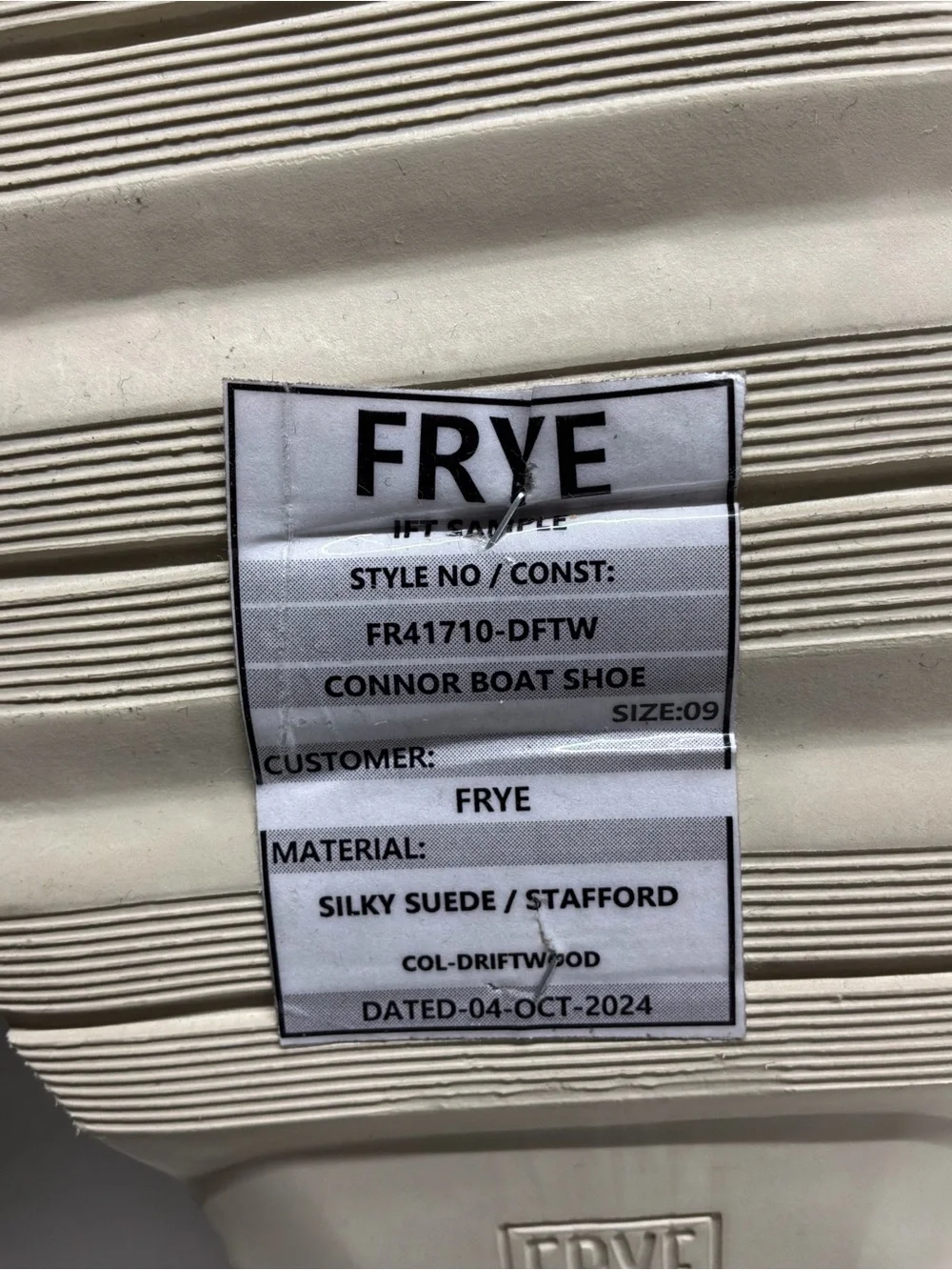 Frye Conner Boat Shoes Silky Suede Driftwood Color Men's Size 9 NWOT